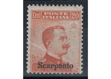 EGEO SCARPANTO 1917 20c arancio senza filigrana MH*