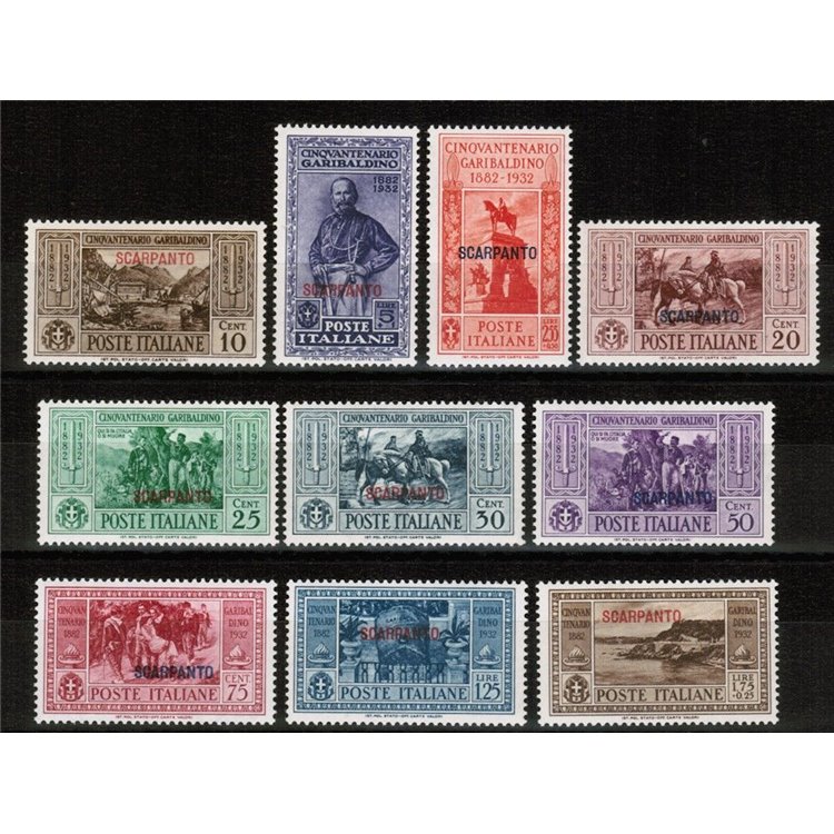 EGEO SCARPANTO 1932 Giuseppe Garibaldi 10v MH*
