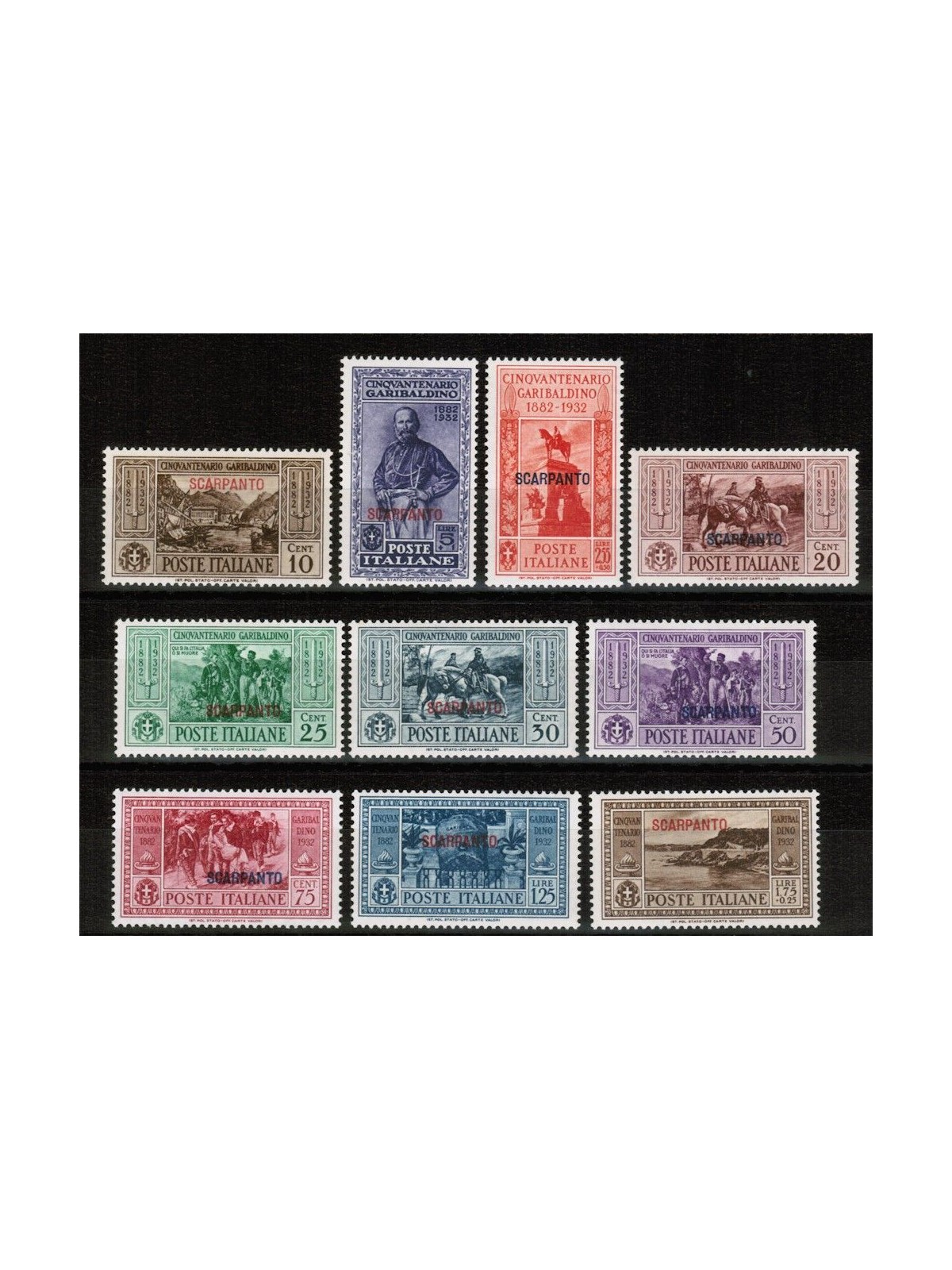 EGEO SCARPANTO 1932 Giuseppe Garibaldi 10v MH*