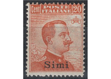 EGEO SIMI 1922 20c arancio filigrana corona MH*