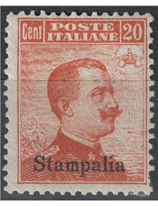 EGEO STAMPALIA 1917 20c orange without watermark MH*