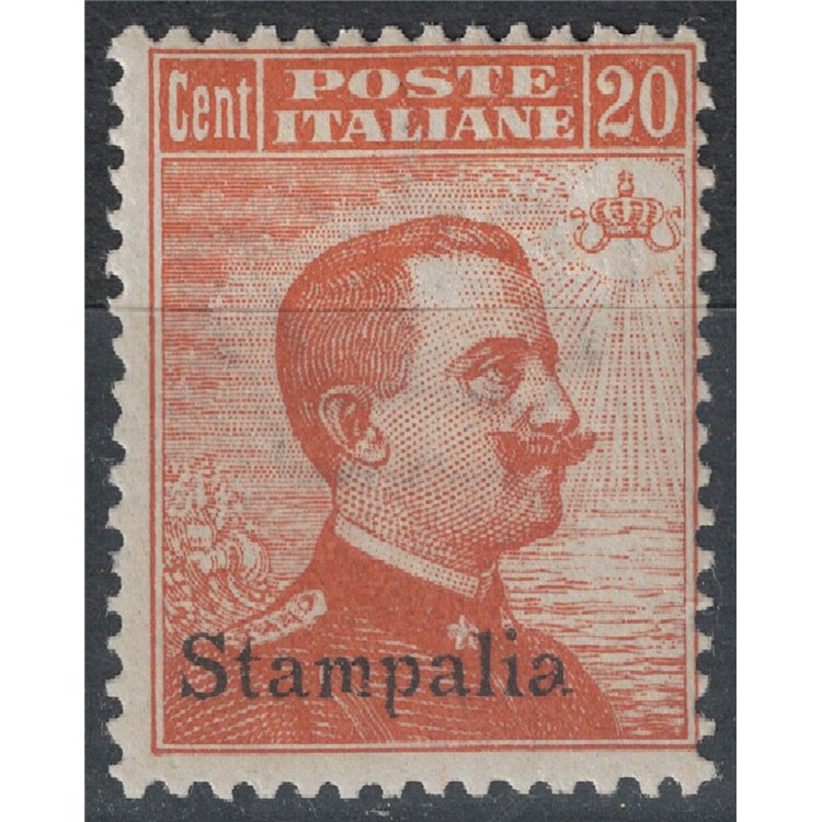 EGEO STAMPALIA 1922 20c arancio filigrana corona MH*