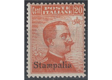 EGEO STAMPALIA 1922 20c arancio filigrana corona MH*