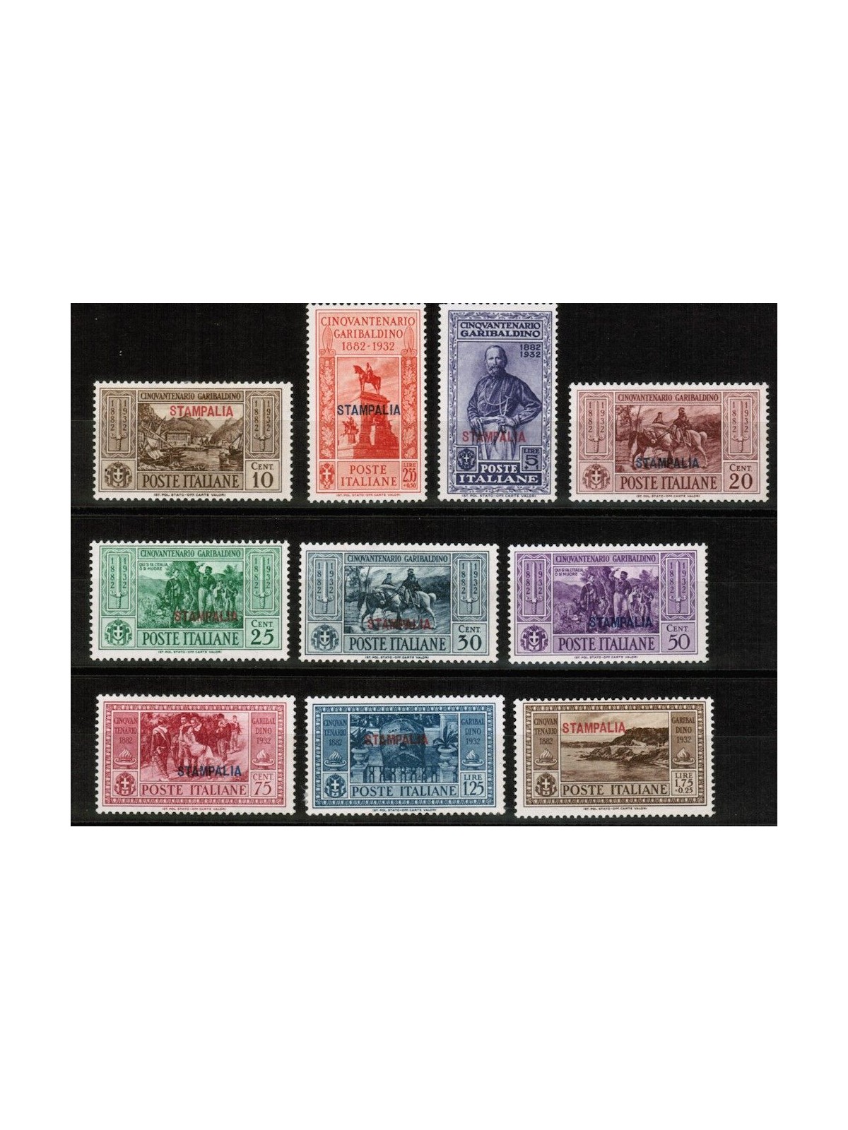 EGEO STAMPALIA 1932 Giuseppe Garibaldi 10v MH*