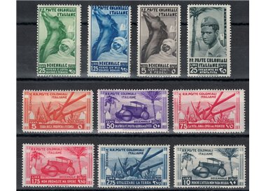 COLONIE EMISSIONI GENERALI 1933 Marcia su Roma 10v MH*