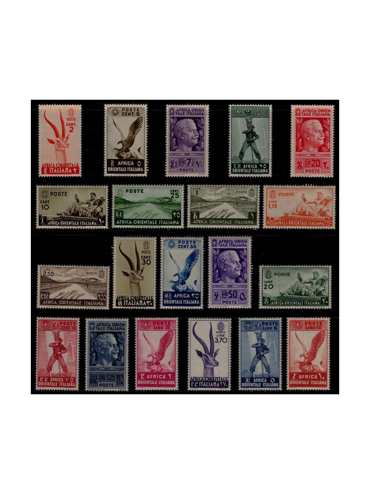 ITALIAN EAST AFRICA 1938 Pictorial series 20v MH*