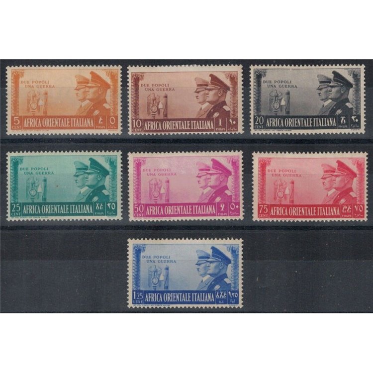 ITALIAN EAST AFRICA 1941 Italian-German brotherhood 7v MH*