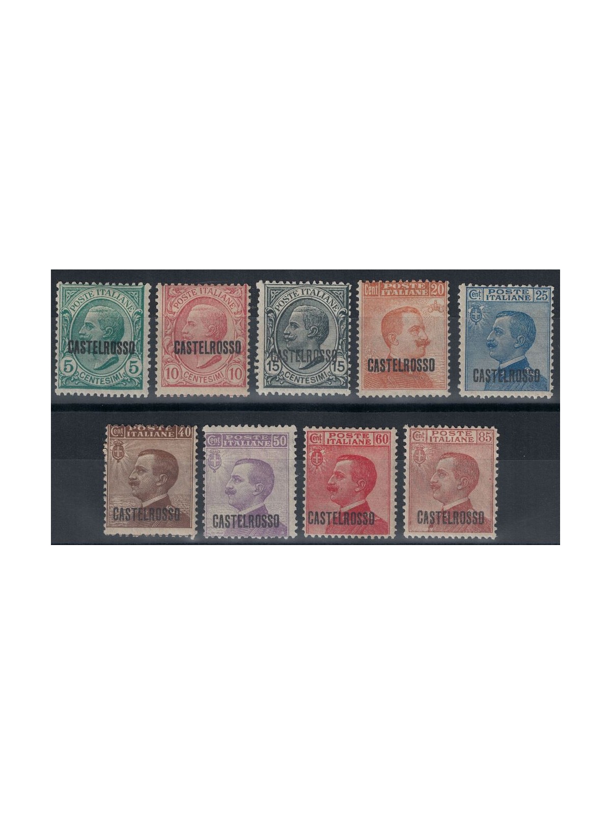 AEGEAN CASTELROSSO 1922 Ordinary series 9v MH*
