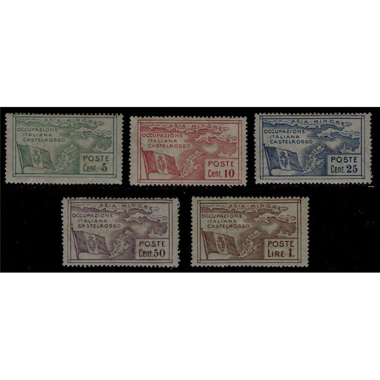 EGEO CASTELROSSO 1923 Occupazione italiana dell'isola 5v MH*