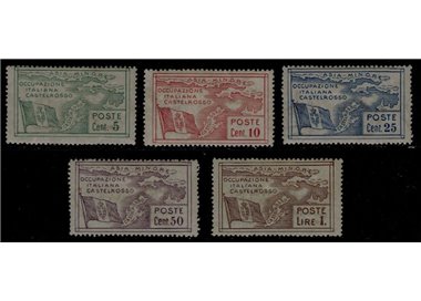 EGEO CASTELROSSO 1923 Occupazione italiana dell'isola 5v MH*