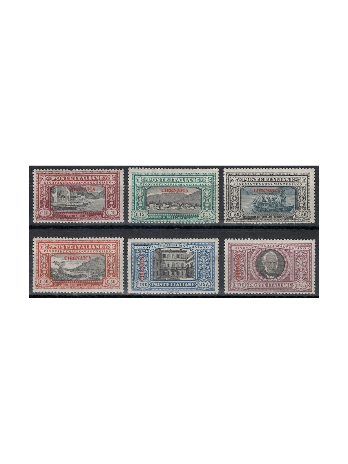 CIRENAICA 1924 Alessandro Manzoni 6v MH*