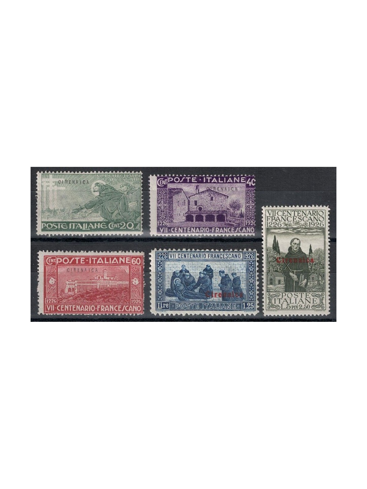 CIRENAICA 1926 San Francesco 5v MH*