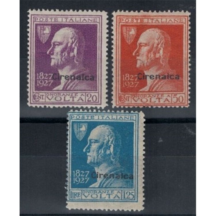 CIRENAICA 1927 Alessandro Volta 3v MH*