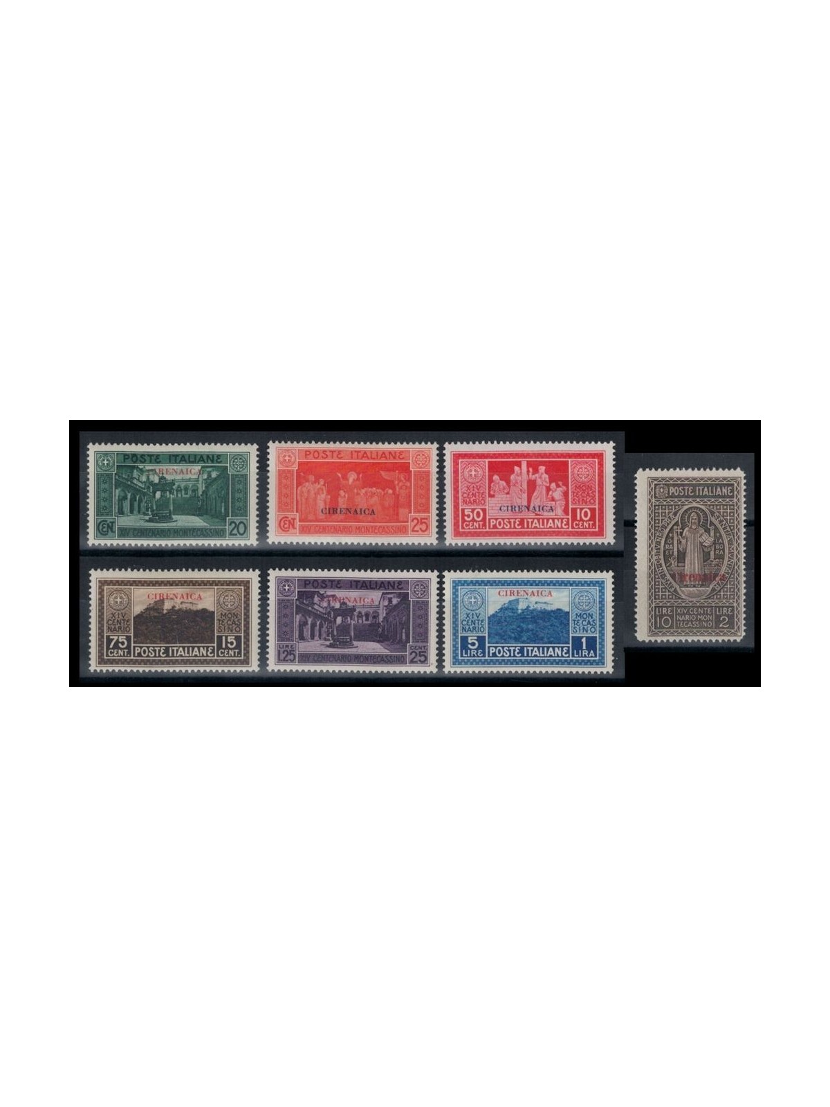 CIRENAICA 1929 Abbey of Montecassino 7v MH*