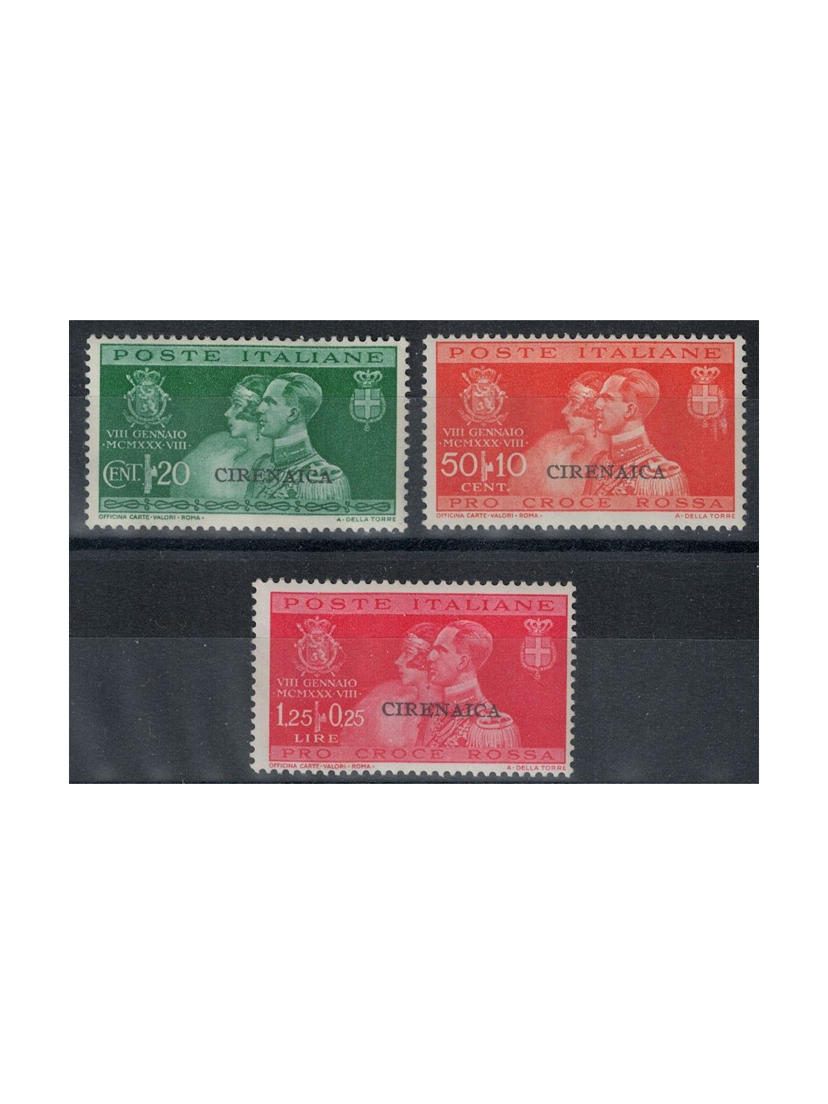 CIRENAICA 1930 Wedding of Prince Umberto 3v MH*