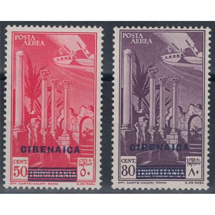 CIRENAICA 1932 Tripolitania airmail overprinted 2v MH*