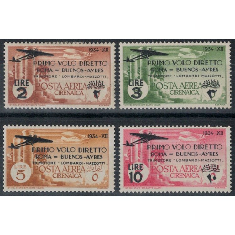 CYRENAICA 1934 Rome-Buenos Aires flight 4v MH*