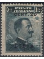 LIBIA 1916 20c su 15c grigio nero (soprast. azzurra) MH*