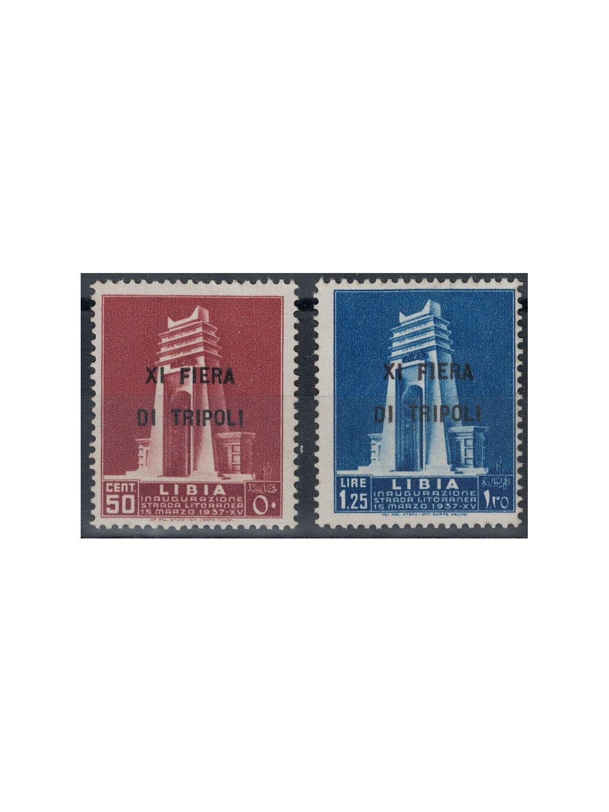 TRIPOLITANIA 1937 11th Tripoli Fair 2v MH*