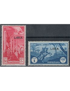 LIBIA 1937-41 Posta aerea di Tripolitania 2v MH*
