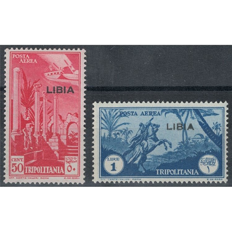 LIBIA 1937-41 Posta aerea di Tripolitania 2v MH*
