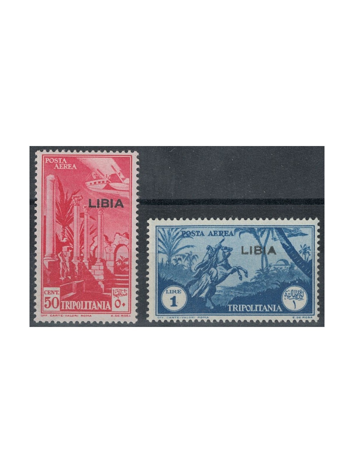 LIBIA 1937-41 Posta aerea di Tripolitania 2v MH*