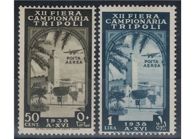 TRIPOLITANIA 1938 12ª Fiera di Tripoli (posta aerea) 2v MH*
