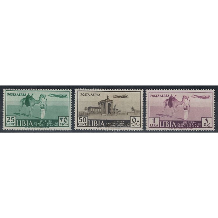 TRIPOLITANIA 1939 13th Tripoli Fair (airmail) 3v MH*