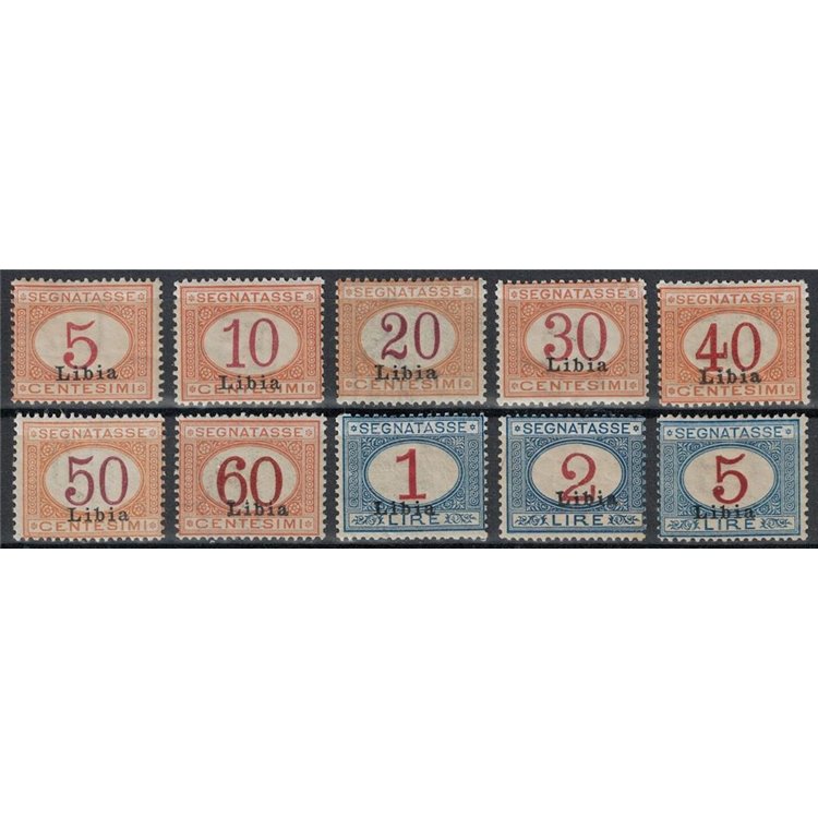 LIBYA 1915 Tax stamp 10v MNH**