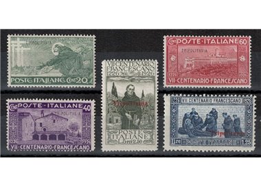 TRIPOLITANIA 1926 St. Francis 5v MH*