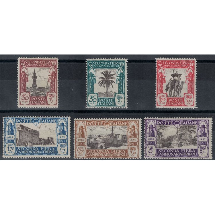 TRIPOLITANIA 1928 2ª Fiera di Tripoli 6v MH*