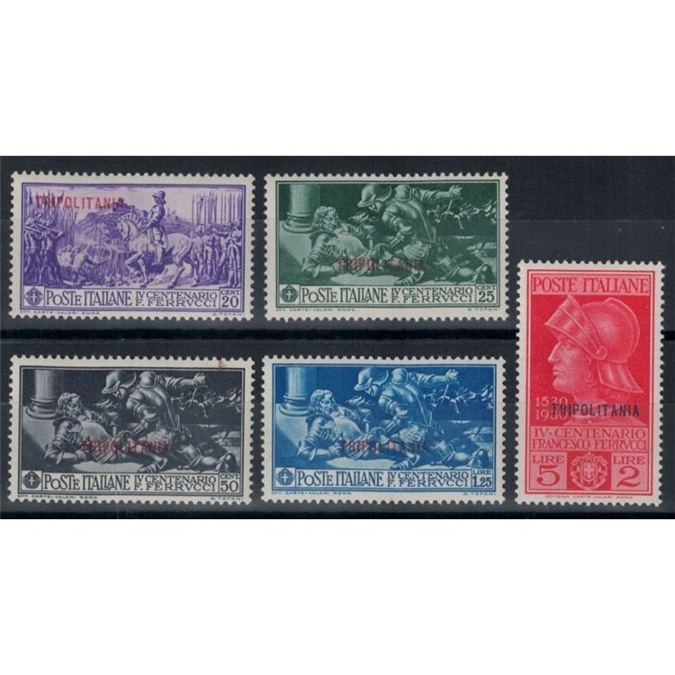 TRIPOLITANIA 1930 Francesco Ferrucci 5v MH*