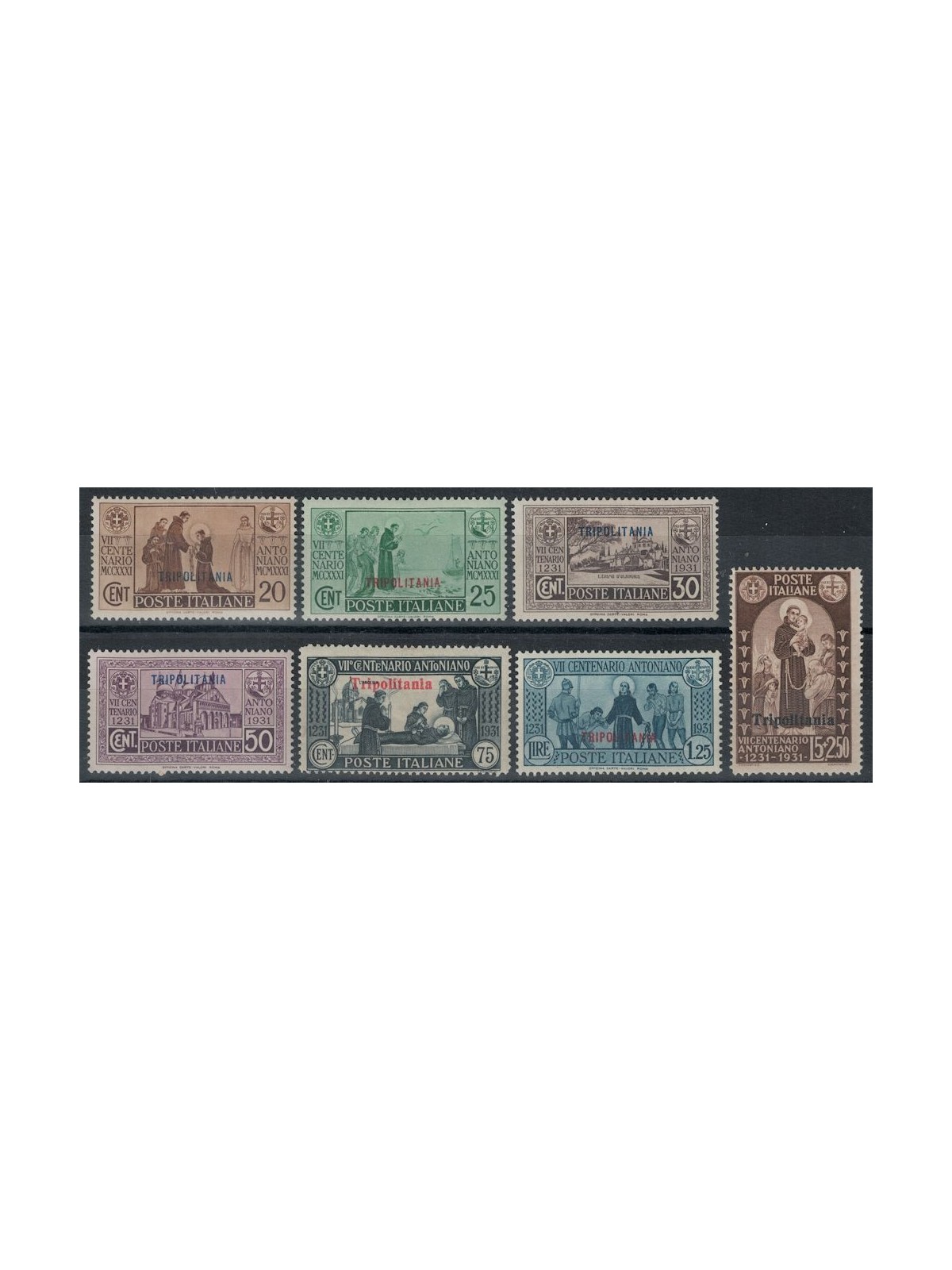 TRIPOLITANIA 1931 Saint Anthony 7v MH*