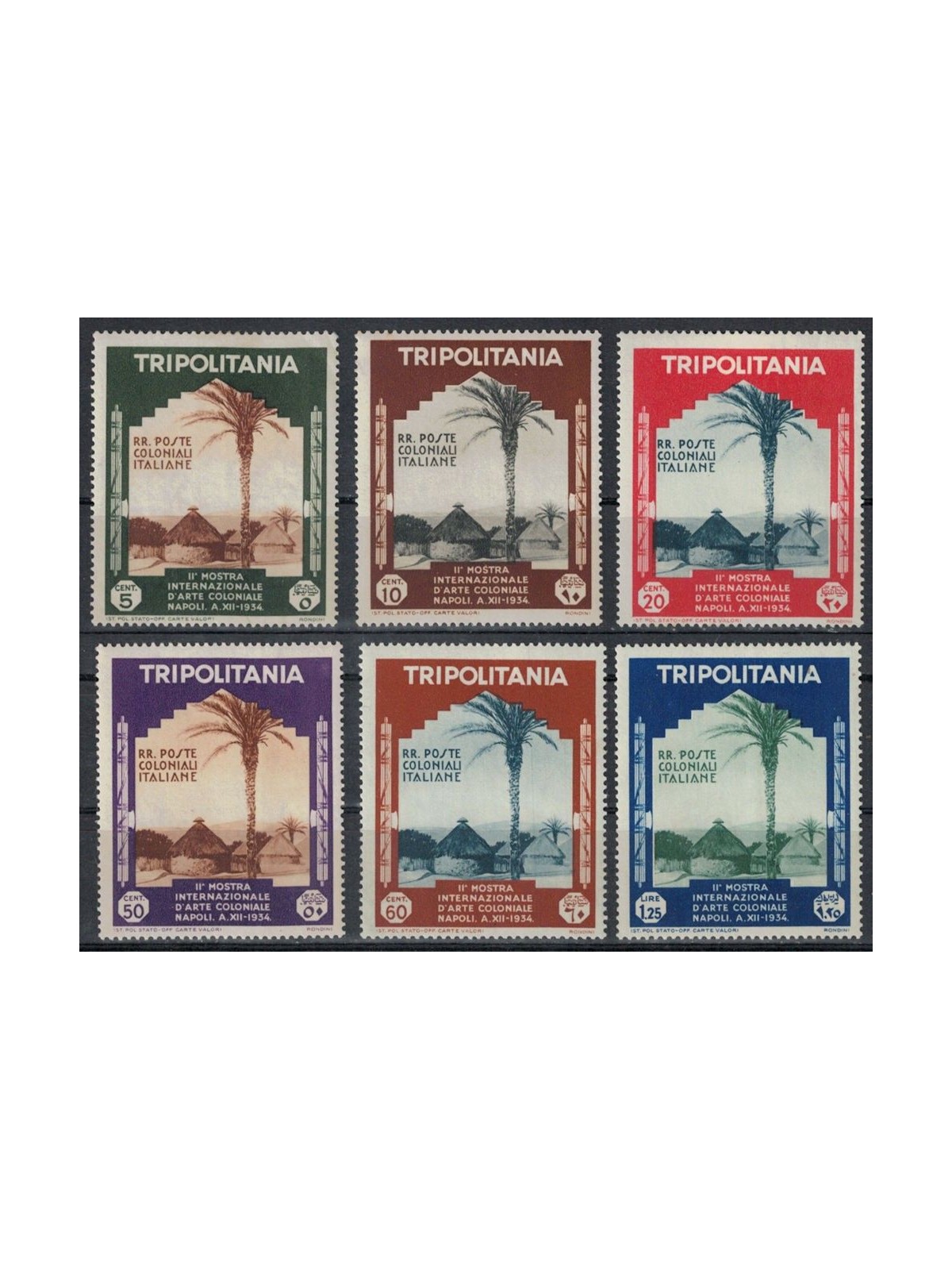 TRIPOLITANIA 1934 Colonial Art Exhibition 6v MH*
