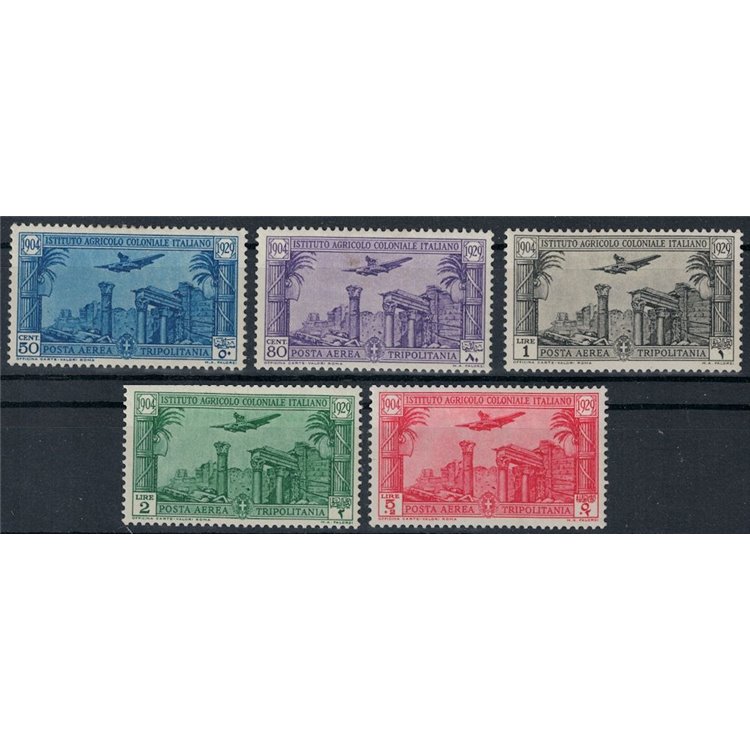 TRIPOLITANIA 1931 Istituto Agricolo Coloniale (posta aerea) 5v MH*
