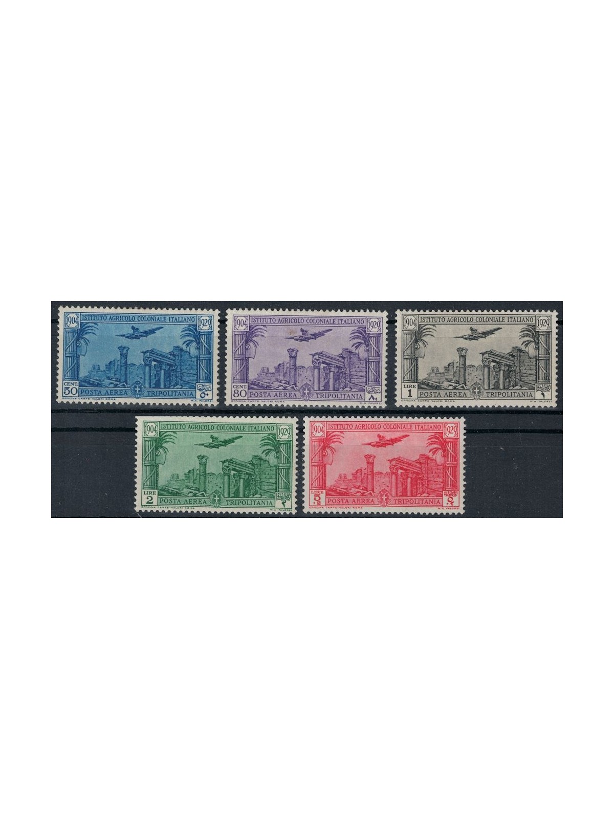 TRIPOLITANIA 1931 Istituto Agricolo Coloniale (posta aerea) 5v MH*