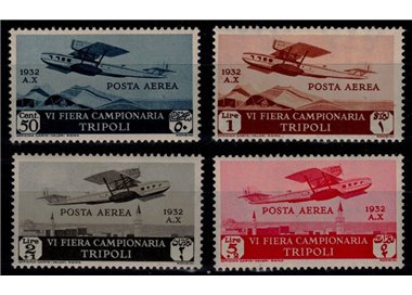 TRIPOLITANIA 1932 6th Tripoli Fair (airmail) 4v MH*