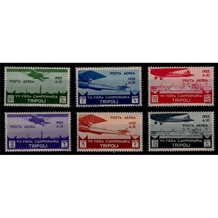 TRIPOLITANIA 1933 7th Tripoli Fair (airmail) 6v MH*
