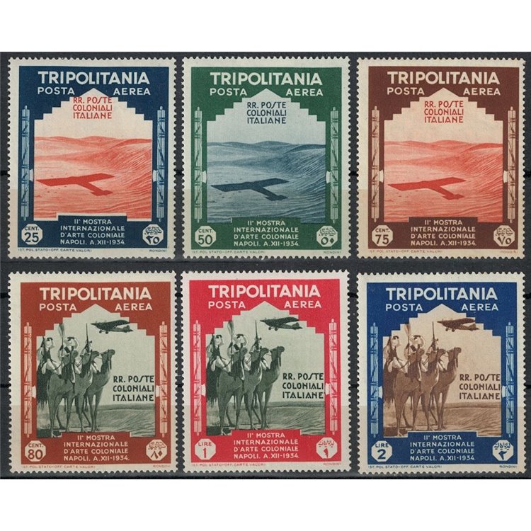 TRIPOLITANIA 1934 Colonial Art Exhibition (airmail) 6v MH*