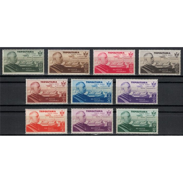 TRIPOLITANIA 1934 Volo Roma-Mogadiscio 10v MH*