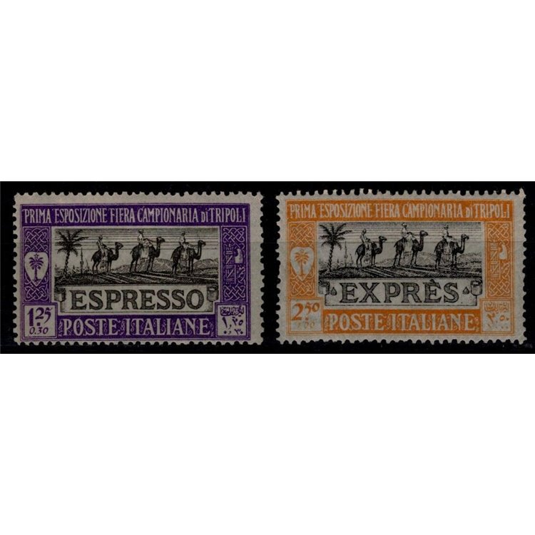 TRIPOLITANIA 1927 1st Tripoli Fair, express 2v MH*