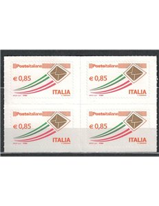 ITALY 2013 Ordinary series € 0.85 in block of four MNH**