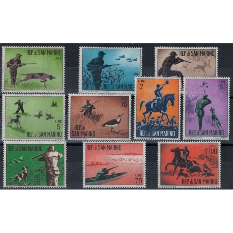 SAN MARINO 1962 Modern hunting 10v MNH**