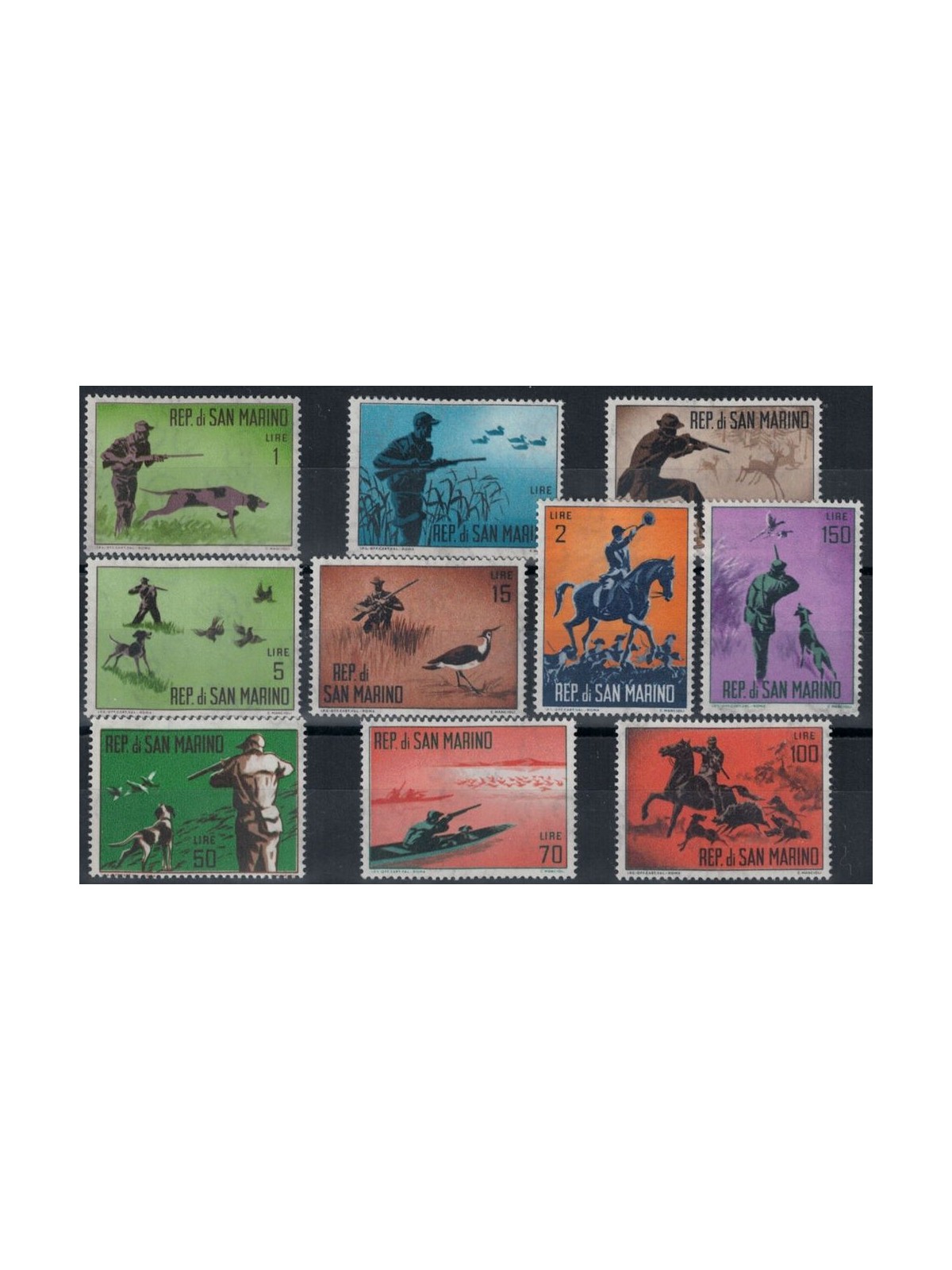 SAN MARINO 1962 Modern hunting 10v MNH**