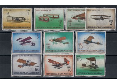 SAN MARINO 1962 Storia dell'aeroplano 10v MNH**