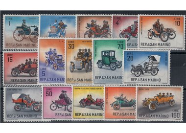 SAN MARINO 1962 Storia dell'automobile 15v MNH**