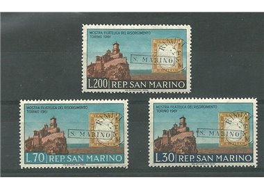 SAN MARINO 1961 Risorgimento Stamp Exhibition 3v MNH**