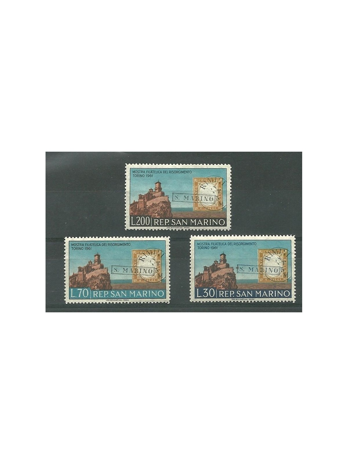 SAN MARINO 1961 Risorgimento Stamp Exhibition 3v MNH**