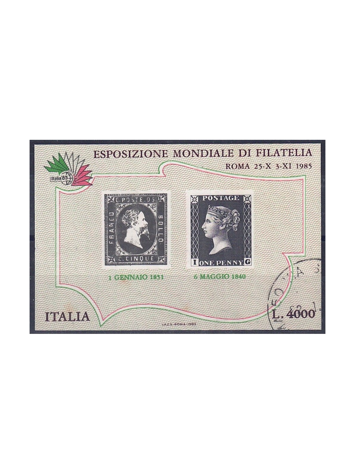 ITALY 1985 Penny Black s/s us