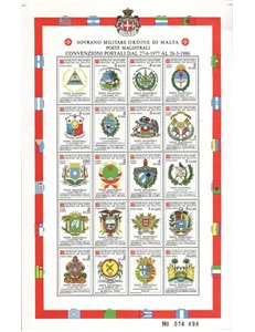 SMOM 1986 Convenzioni postali, 1ª serie BF MNH**